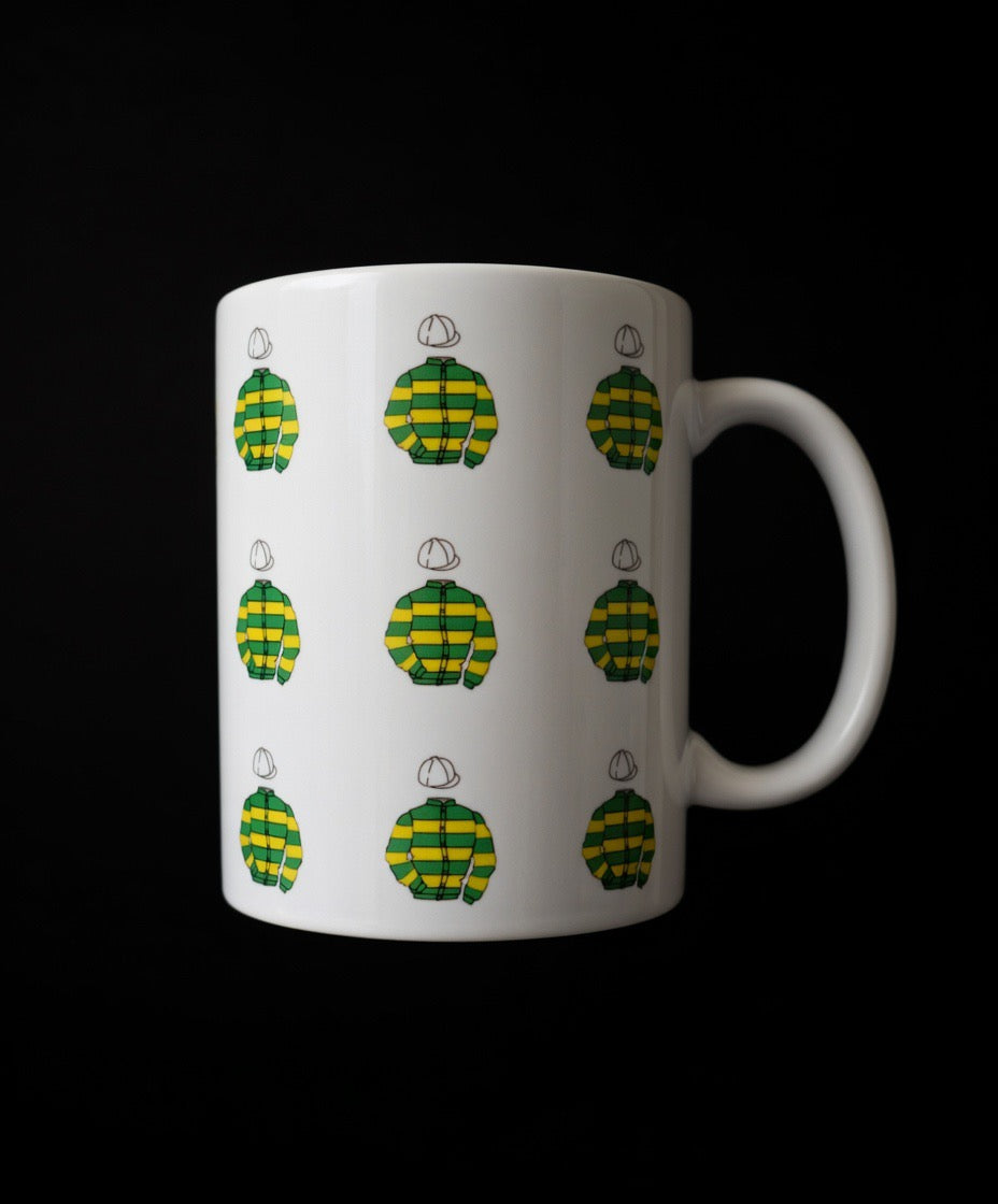 White glossy mug JP McManus